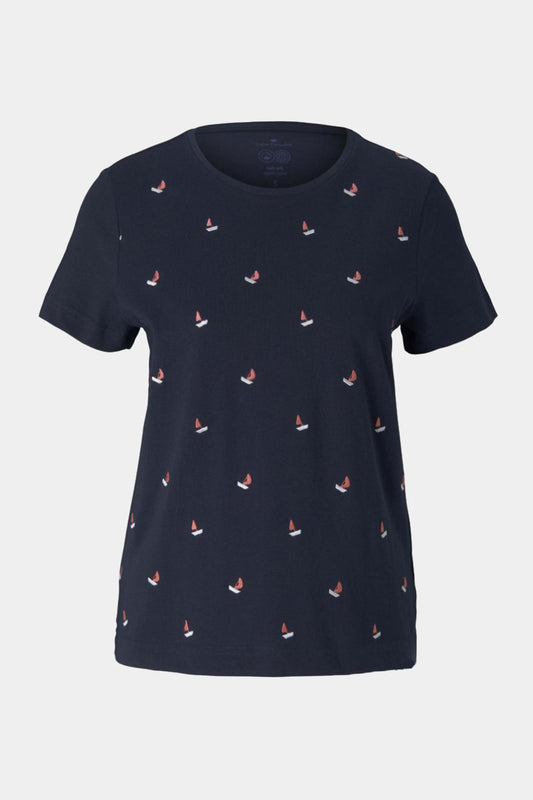 Tom Tailor - Embroidered T-Shirt, Organic Cotton