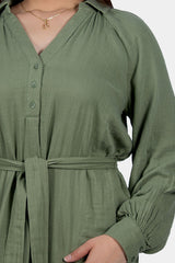 Old Navy - Linen Belted Midi Shirt Dress