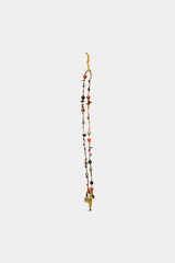 Dikochi - Handmade Beaded Featuring a Gold-Toned Fish Charm Necklace