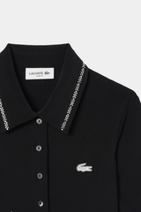 Lacoste - Slim Fit Diamante Crocodile Polo Collar Dress - Women