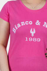 Bianco Nero - Women's Round Neck Shirt Embroidered Logo