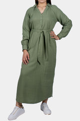 Old Navy - Linen Belted Midi Shirt Dress