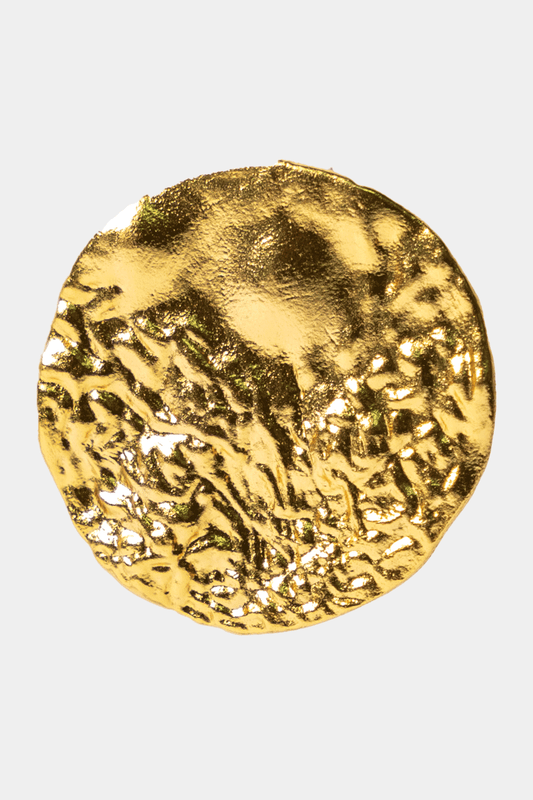 Dikochi - Gold-Textured Circular Stud Earring