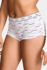 Victoria's Secret - Pink Logo Cotton Shine Boyshort Panty