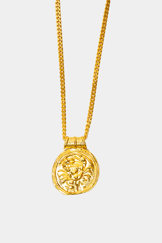 Dikochi - Gold Tone Cancer Zodiac Sign Necklace