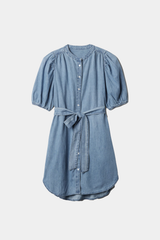 Gap - Puff-Sleeve Denim Mini Dress Light Wash Indigo