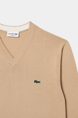 Lacoste - Men's Monochrome Cotton V-Neck Sweater
