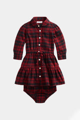 Ralph Lauren - Girl's Plaid Cotton Twill Shirtdress - Little Kid In Black/Red