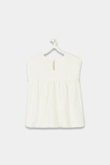 Tao - Cream Organic Cotton Crochet T-Shirt