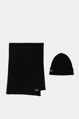 Lacoste - Unisex Wool Scarf and Beanie Gift Set