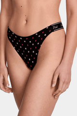 Victoria's Secret - Pink Logo Cotton Shine High-Leg Thong Panty