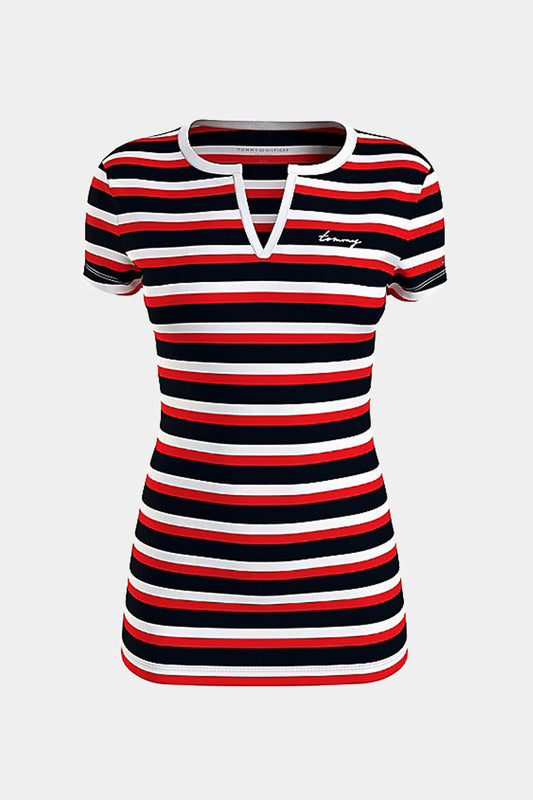 Tommy Hilfiger - Striped Henley T-Shirt