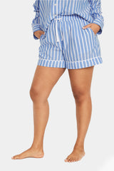 High-Waisted Printed Pajama Shorts for Women - 4-inch inseam