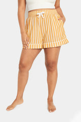High-Waisted Printed Pajama Shorts for Women - 4-inch inseam