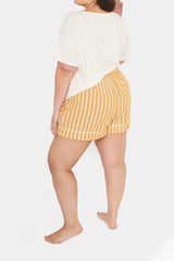 High-Waisted Printed Pajama Shorts for Women - 4-inch inseam