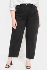 Old Navy - Extra High-Waisted Non-Stretch Black Balloon Ankle Jeans for Women