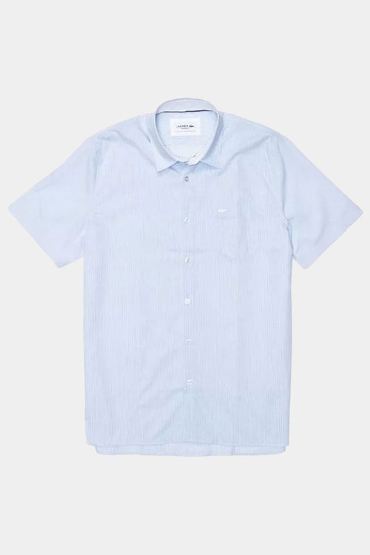 Lacoste - Men's Regular Fit Vertically Striped Cotton Poplin Shirt