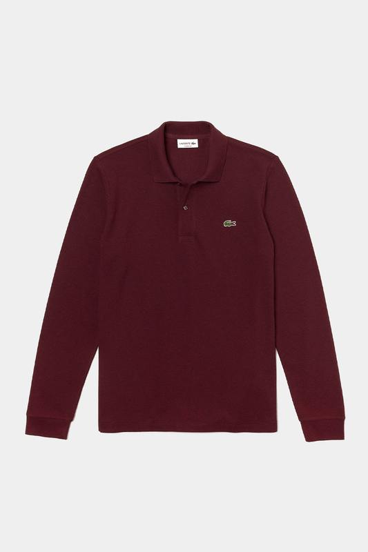 Lacoste - Classic Fit Long-Sleeve Polo Shirt in Marl Petit Pique