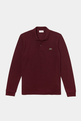 Lacoste - Classic Fit Long-Sleeve Polo Shirt in Marl Petit Pique