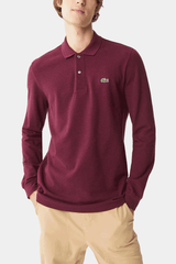 Lacoste - Classic Fit Long-Sleeve Polo Shirt in Marl Petit Pique