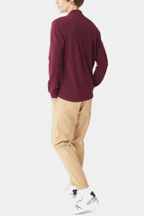 Lacoste - Classic Fit Long-Sleeve Polo Shirt in Marl Petit Pique