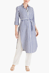 Chicos - Striped Linen-Blend Maxi Tunic