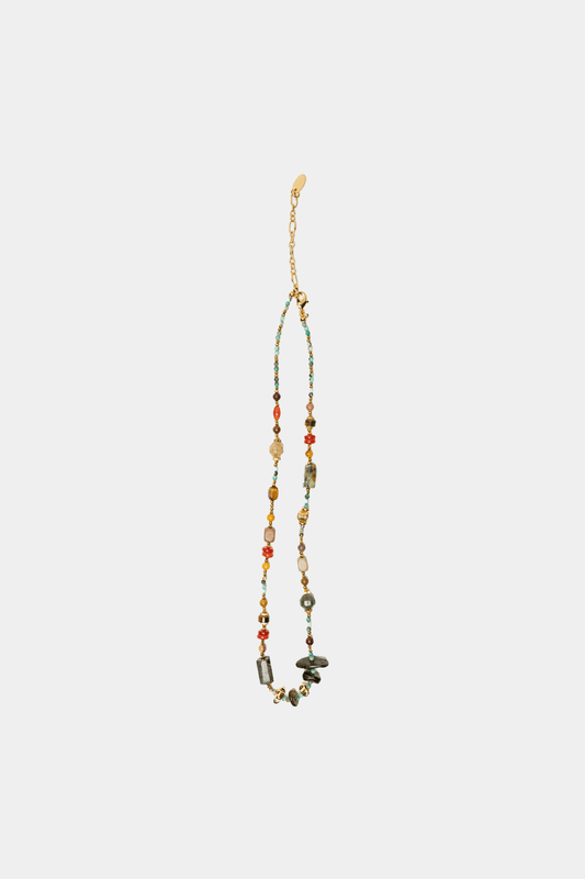 Dikochi - Multi-Colored Beaded Natural Stone Necklace
