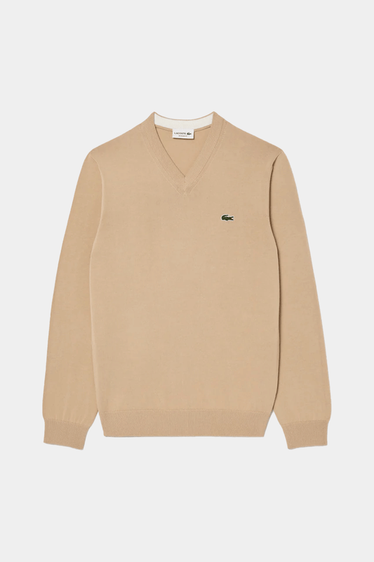 Lacoste - Men's Monochrome Cotton V-Neck Sweater