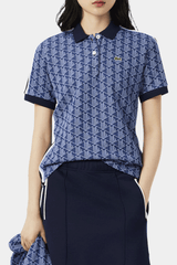 Lacoste - Women's Slim Fit Monogram Jacquard Polo Shirt