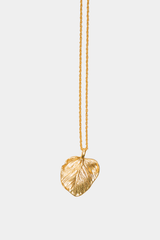 Dikochi - Gold Linden Leaf Pendant Necklace