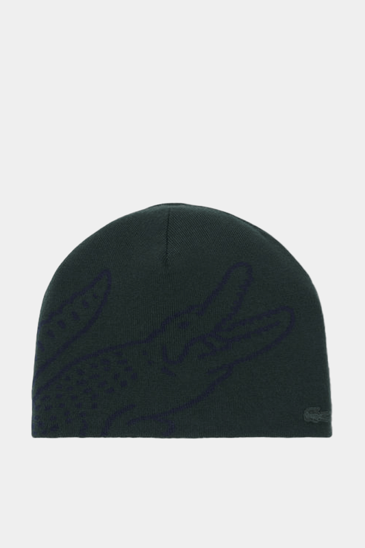 Lacoste - Wool Jacquard Crocodile Beanie