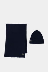 Lacoste - Unisex Wool Scarf and Beanie Gift Set