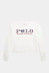 Ralph Lauren - Girls White Flake Long Sleeve T-Shirt