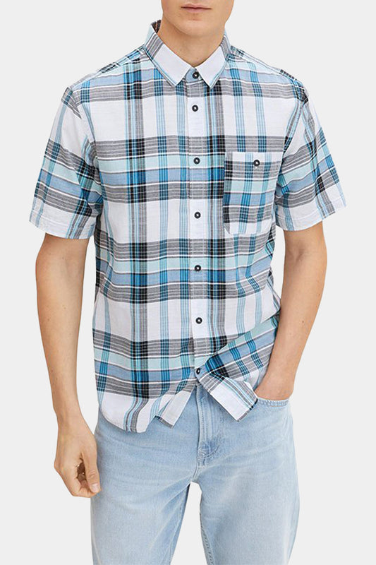 Tom Tailor - Men's Checked Short-sleeved Shirt