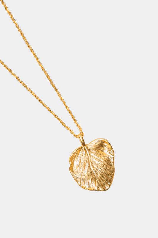 Dikochi - Gold Linden Leaf Pendant Necklace