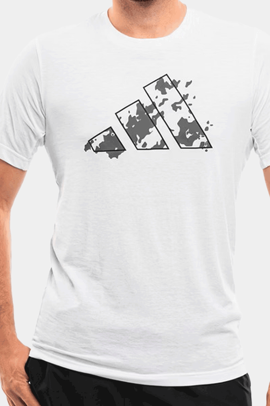 Adidas - Logo Print Crew Neck T-shirt with Short Sleeves