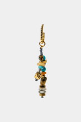 Dikochi - Turquoise and Gold-Toned Beaded Charm Earrings