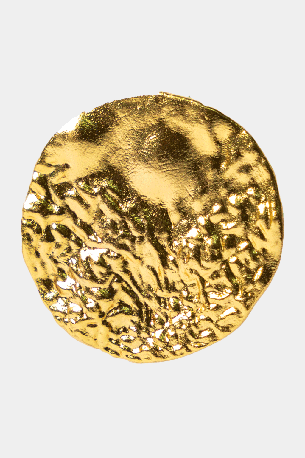Dikochi - Gold-Textured Circular Stud Earring