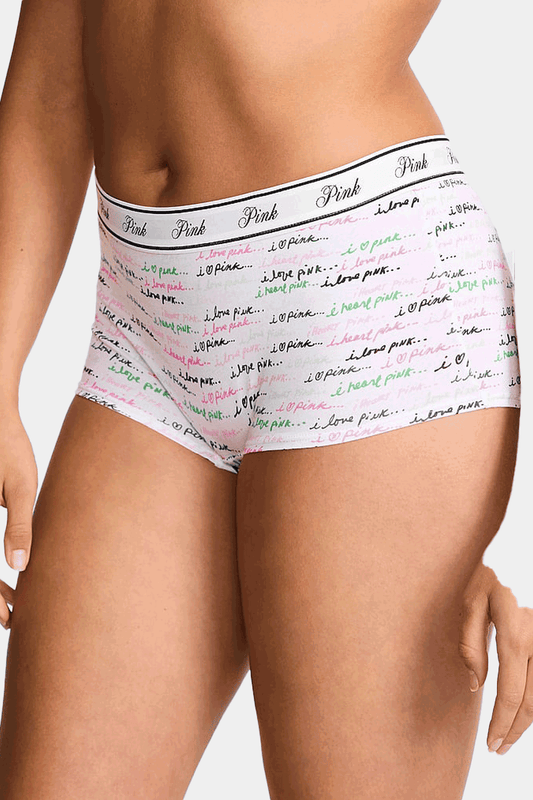 Victoria's Secret - Pink Logo Cotton Shine Boyshort Panty