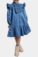 Mothercare - Denim Shirt Dress With Frill