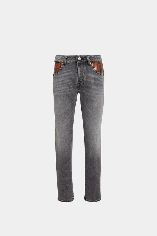 Golden Goose - Jolly Cropped Python-Trimmed Jeans