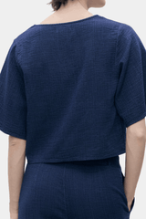 Mango - Flowy Denim Top With Bows