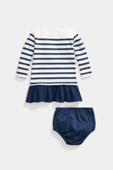 Ralph Lauren - Baby Girl Striped Cotton Jersey Dress & Bloomer