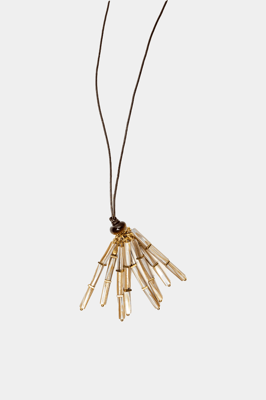 Dikochi - Natural Oxford Shell Tassel Necklace