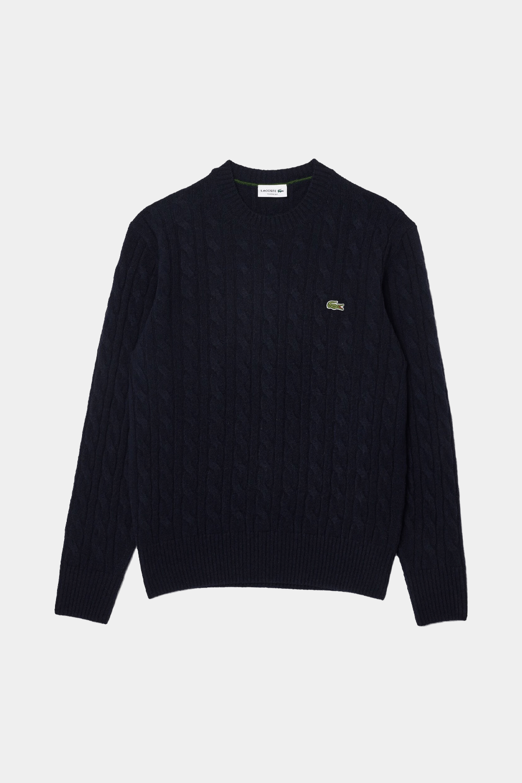 Lacoste - Men's Carded Wool Cable Knit Crew Neck Sweater