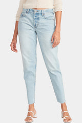 Old Navy - High-Waisted Button-Fly Slouchy Taper Cut-Off Non-Stretch Ankle Jeans for Women