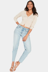 Old Navy - High-Waisted Button-Fly Slouchy Taper Cut-Off Non-Stretch Ankle Jeans for Women