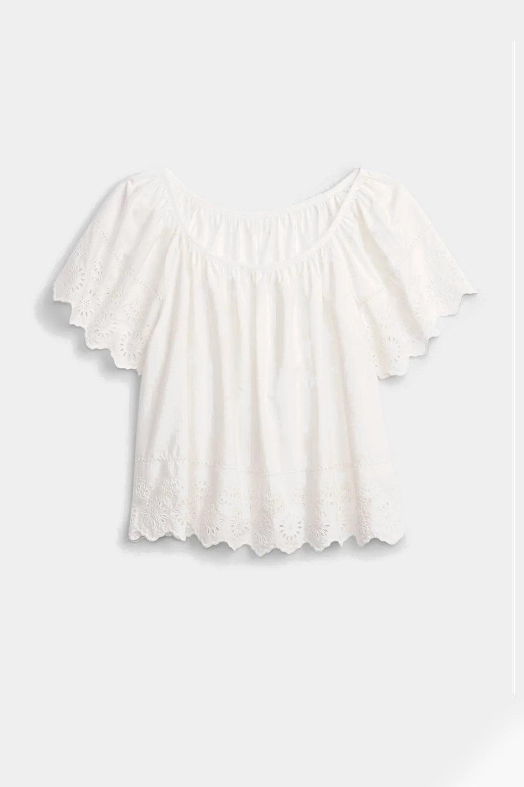 Gap - Eyelet Flutter Sleeve Top