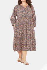 Old Navy - Printed Button-Front All-Day Midi Swing Dress