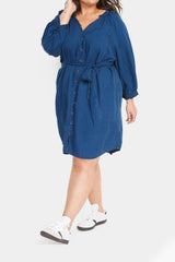 Old Navy - Waist-Defined Poet Mini Shirt Dress